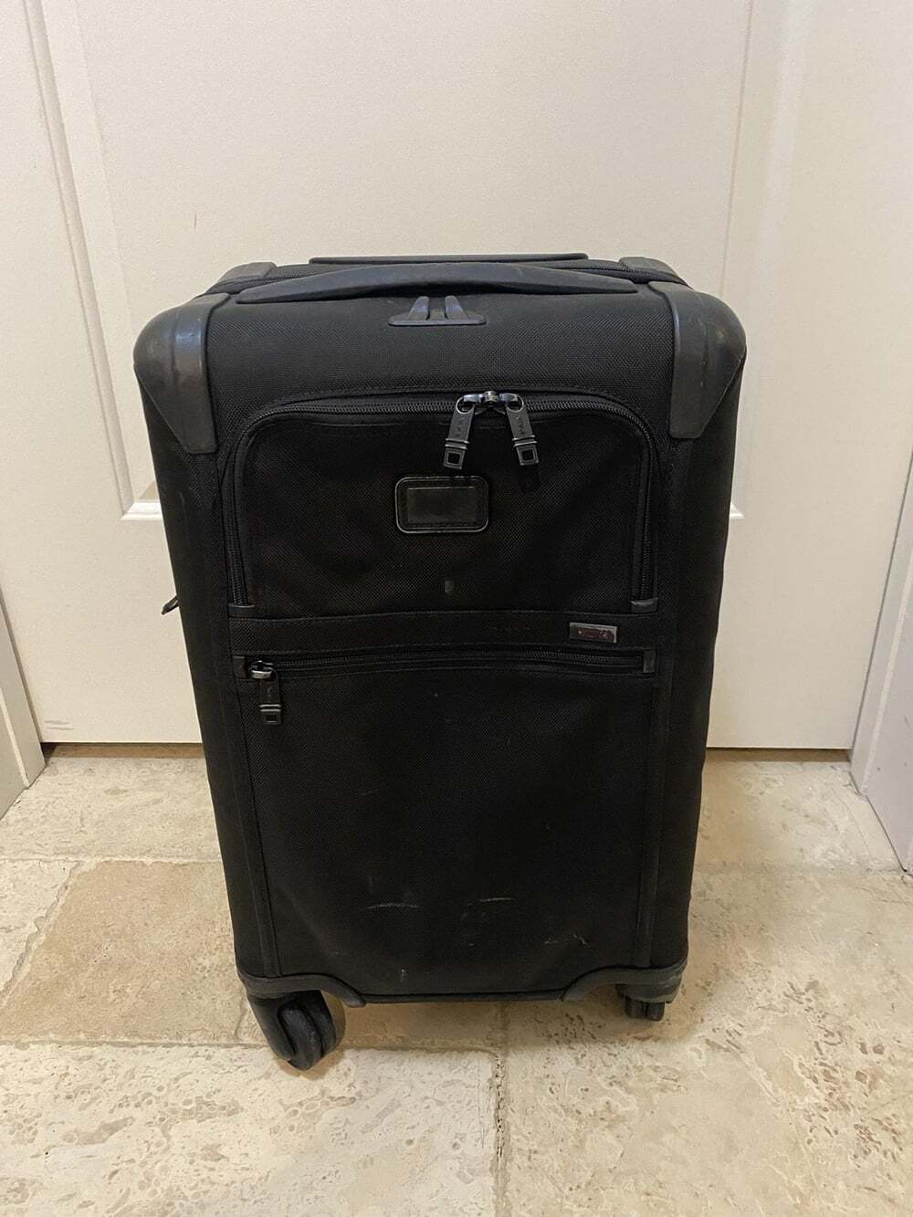 Tumi Black Softside Spinner Carry On Suitcase 4 Wheel Nylon Travel Luggage Men
